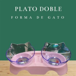 PLATO DOBLE EN FORMA DE GATO